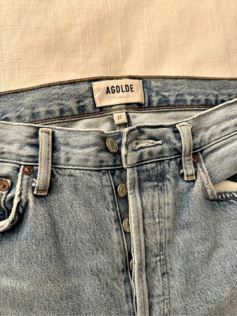 AGOLDE Riley Crop High Rise Straight Jeans - Picture 2 of 4